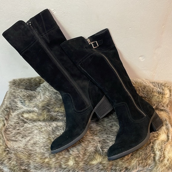 BOC- NEW Suede Knee Boots Double zipper Round toe Double Stitched-8M-#0100 - Picture 6 of 15